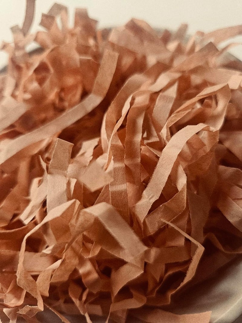 InsideMyNest Inside My Nest Dusty Peach Terracotta Shredded Tissue Paper Shred Hamper Gift Box Basket Filler Eco-Friendly Biodegradable Compostable Acid-Free Colorfast 200g - Image 3